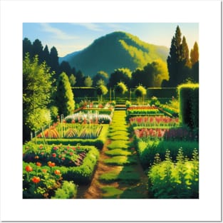 Vibrant Vegetable Garden in Summer - Inspired Scenery Posters and Art